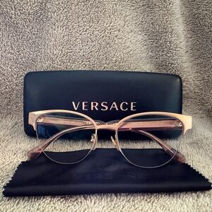 Versace Blush Pink Eyeglasses with Case and Cloth